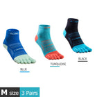 Colorful Coolmax Athletic Toe Socks 3 Pairs Set - Blue Force Sports