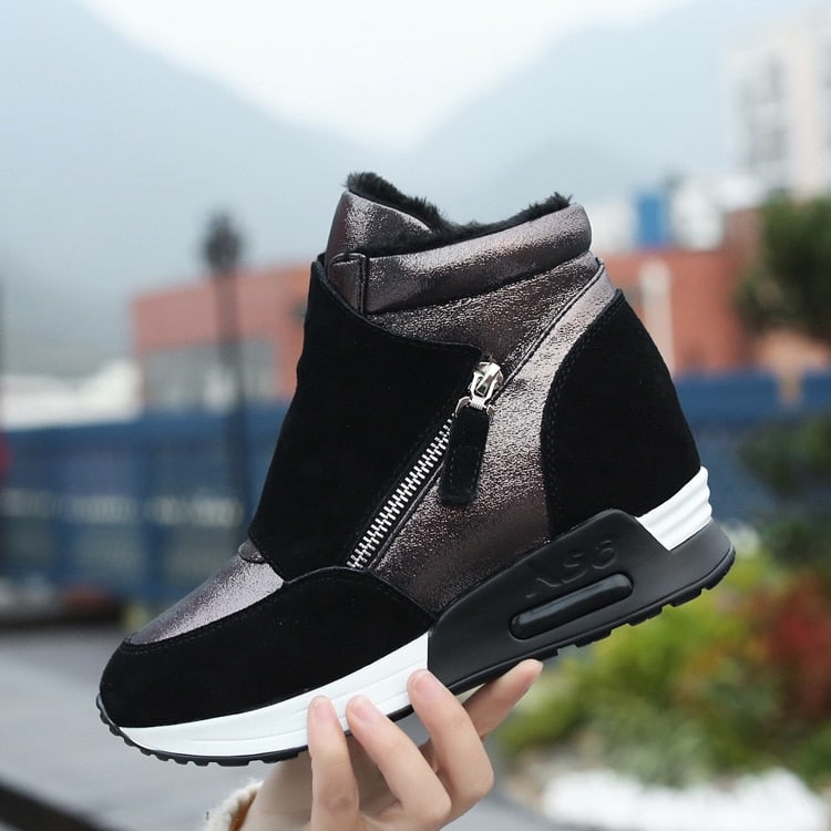 Women's Plush High Top Sneakers - Blue Force Sports