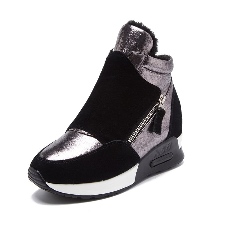 Women's Plush High Top Sneakers - Blue Force Sports