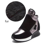Women's Plush High Top Sneakers - Blue Force Sports