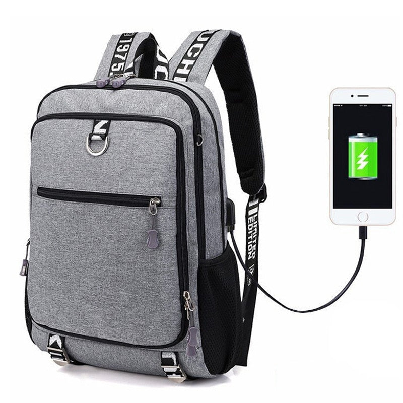 Men's Casual Laptop Backpack with USB Port - Blue Force Sports