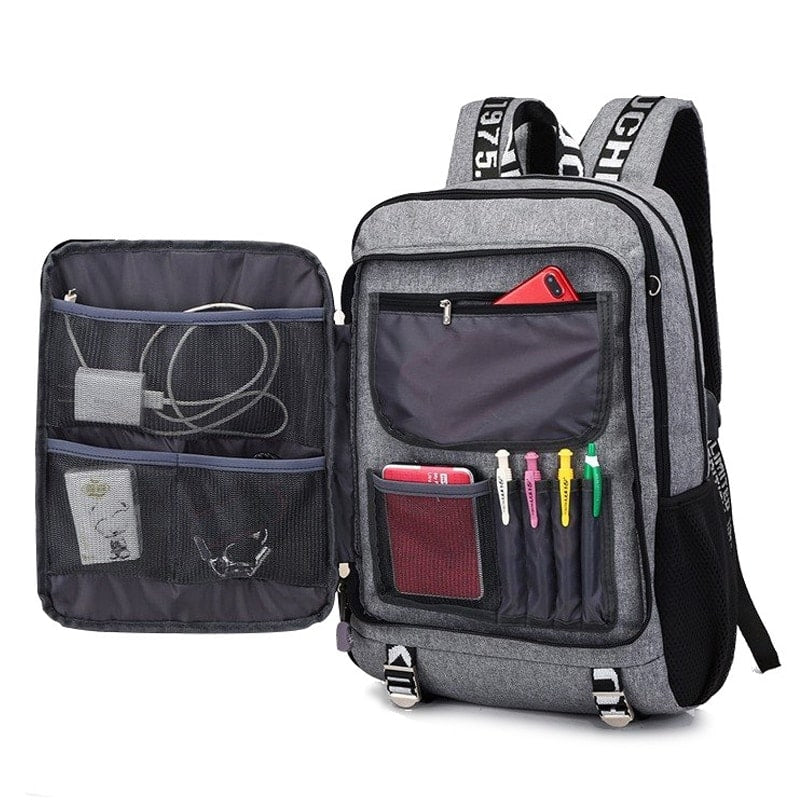 Men's Casual Laptop Backpack with USB Port - Blue Force Sports