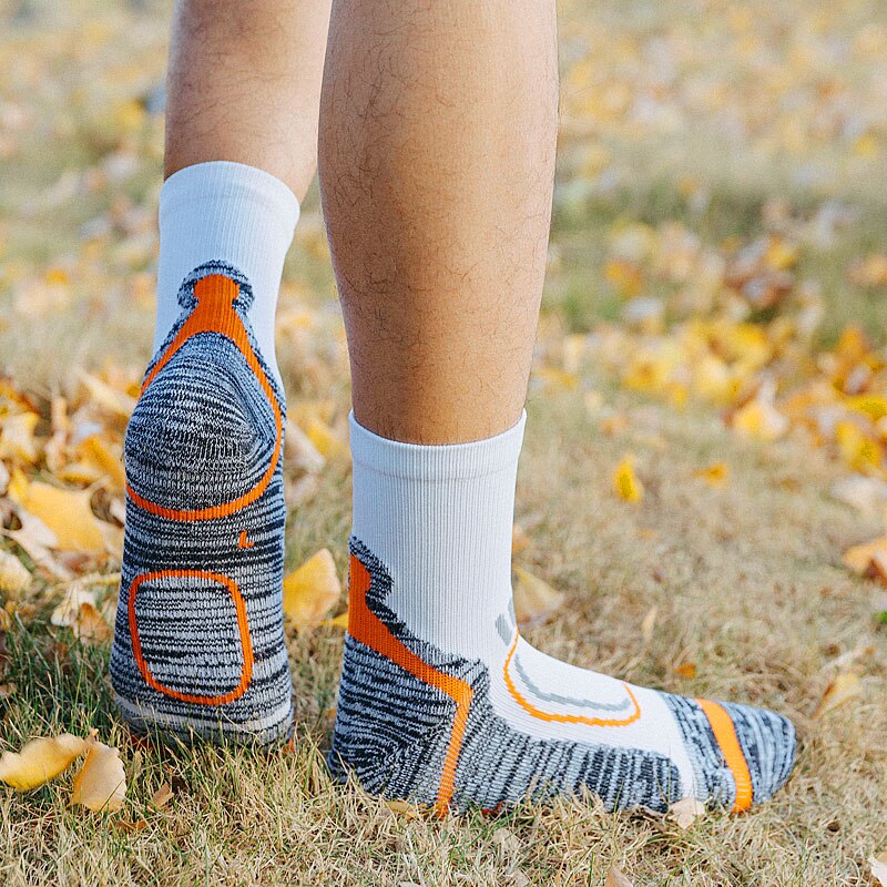 Men's Robotic Print Warm Running Socks - Blue Force Sports