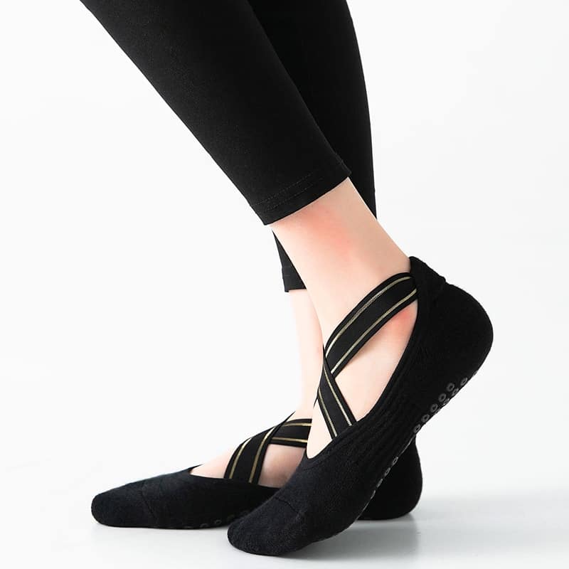 Women's Contrast Criss Cross Design Yoga Socks - Blue Force Sports