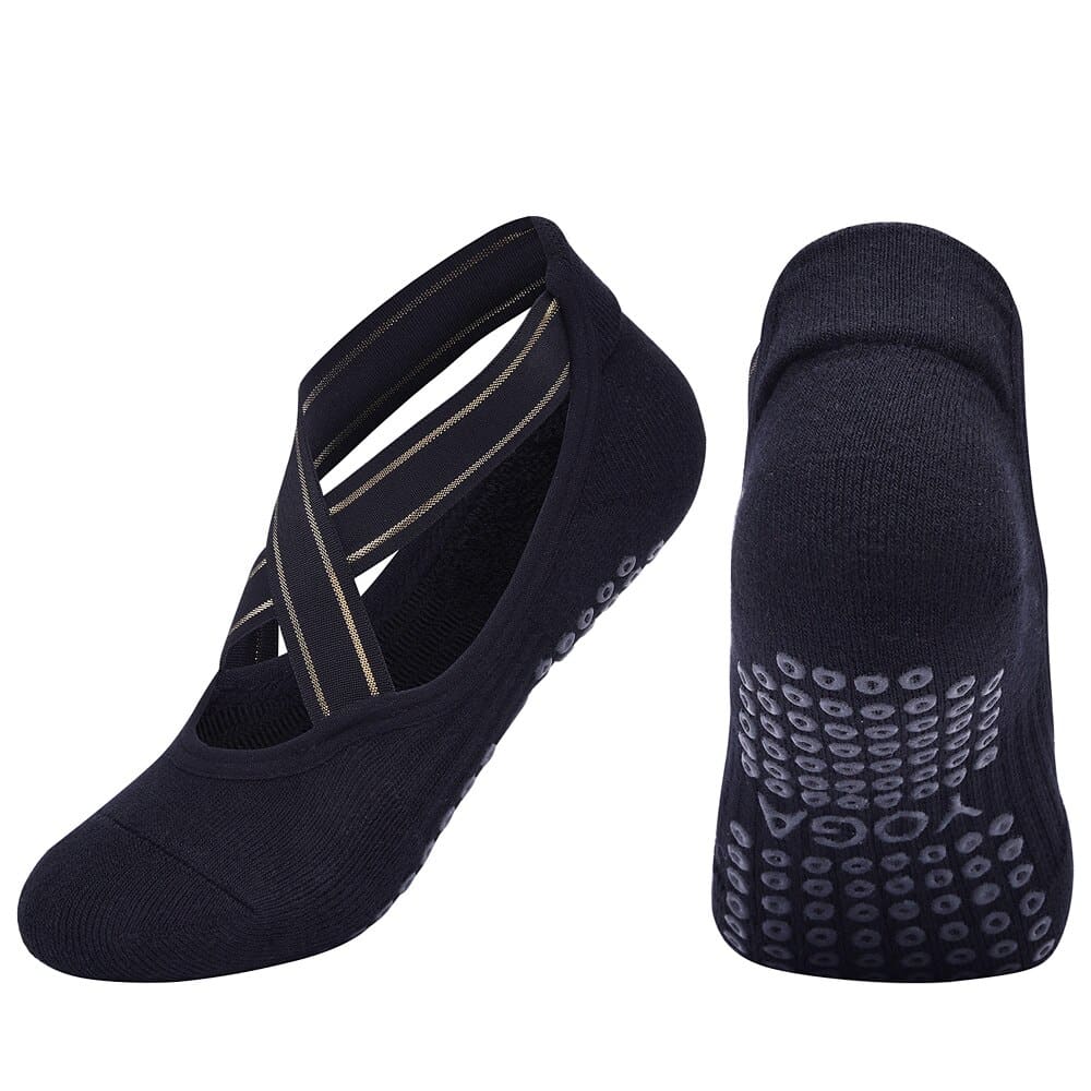 Women's Contrast Criss Cross Design Yoga Socks - Blue Force Sports