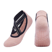 Women's Contrast Criss Cross Design Yoga Socks - Blue Force Sports