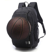 Basketball Ball Net USB Port Sports Backpack - Blue Force Sports