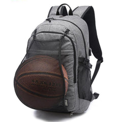 Basketball Ball Net USB Port Sports Backpack