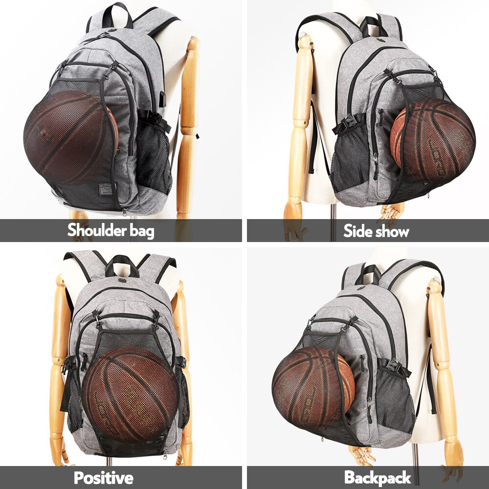USB Canvas Backpack with Mesh Bag - Blue Force Sports