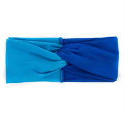 Women's Two Tone Criss Cross Yoga Headband - Blue Force Sports