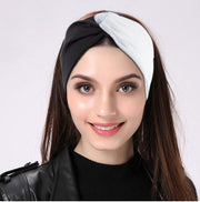 Women's Two Tone Criss Cross Yoga Headband - Blue Force Sports