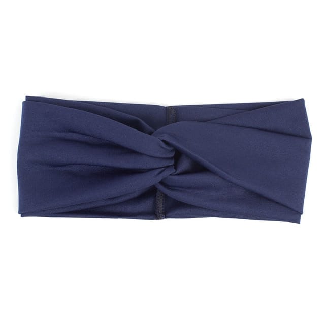 Women's Two Tone Criss Cross Yoga Headband - Blue Force Sports