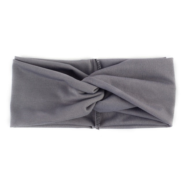 Women's Two Tone Criss Cross Yoga Headband - Blue Force Sports