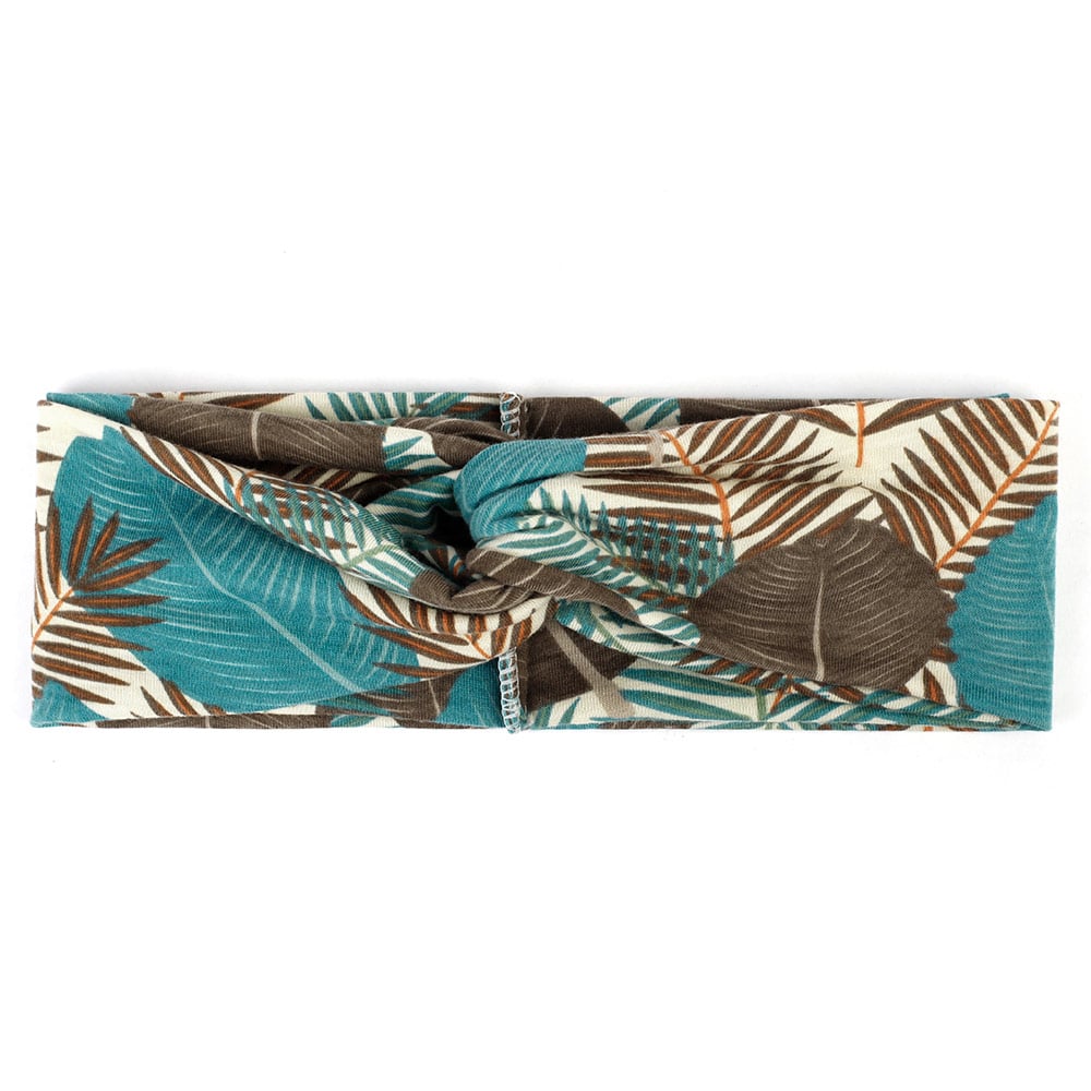 Women's Two Tone Criss Cross Yoga Headband - Blue Force Sports