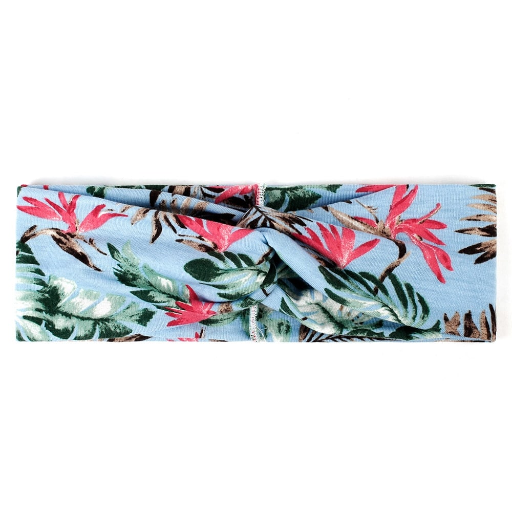 Women's Two Tone Criss Cross Yoga Headband - Blue Force Sports