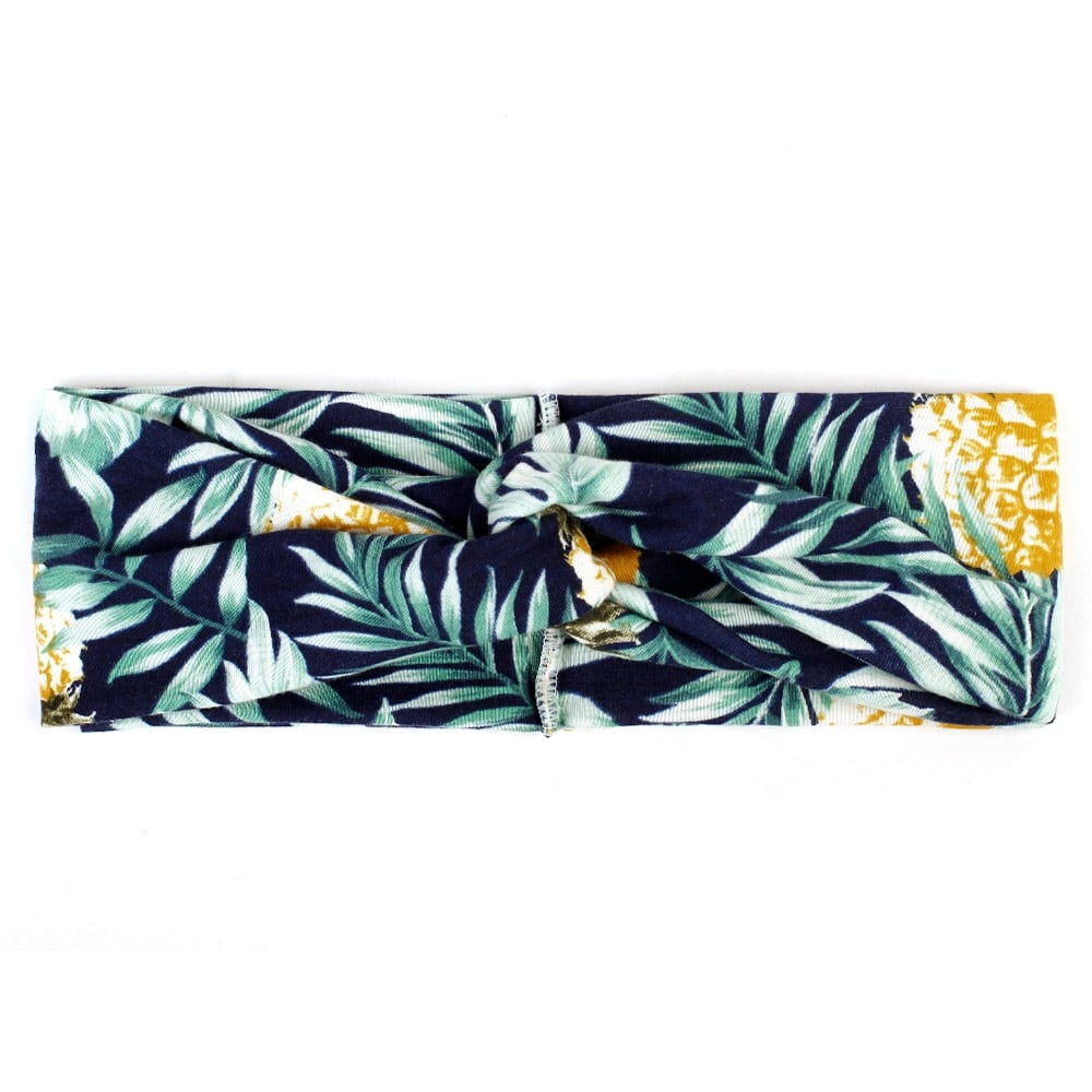 Women's Two Tone Criss Cross Yoga Headband - Blue Force Sports
