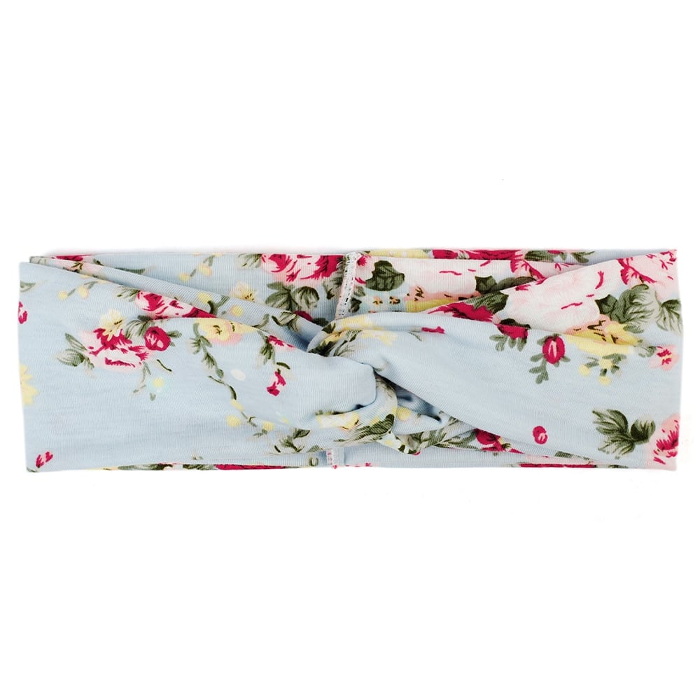 Women's Two Tone Criss Cross Yoga Headband - Blue Force Sports