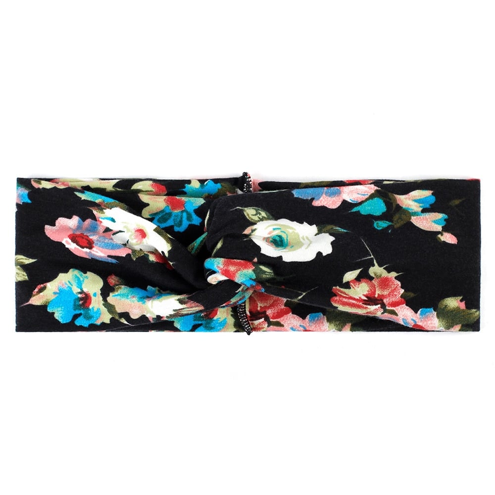 Women's Two Tone Criss Cross Yoga Headband - Blue Force Sports