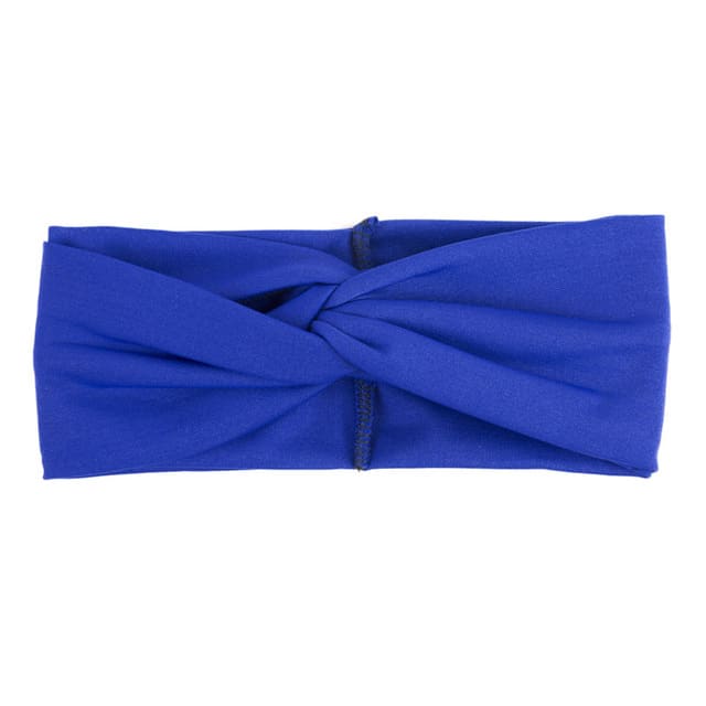 Women's Two Tone Criss Cross Yoga Headband - Blue Force Sports