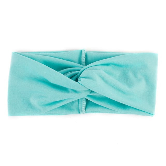 Women's Two Tone Criss Cross Yoga Headband - Blue Force Sports