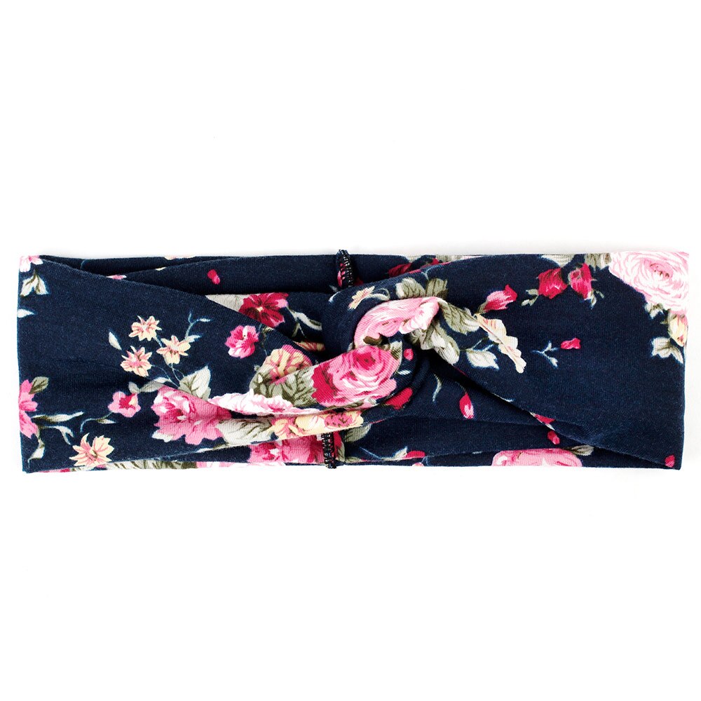 Women's Two Tone Criss Cross Yoga Headband - Blue Force Sports