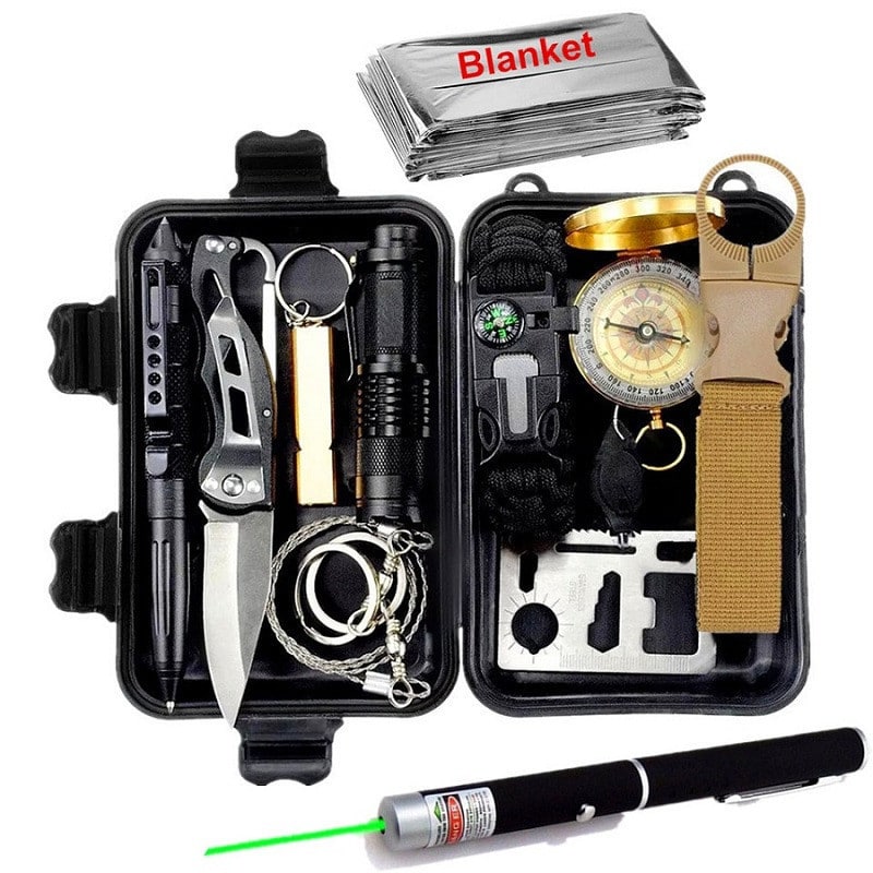 12-In-1 Camping Survival Kit - Blue Force Sports