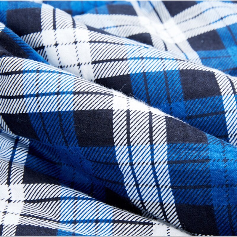 Plaid Detailed Double Sleeping Bag - Blue Force Sports