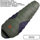 Warm Sleeping Bag with Duck Down Filling - Blue Force Sports