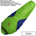 Warm Sleeping Bag with Duck Down Filling - Blue Force Sports