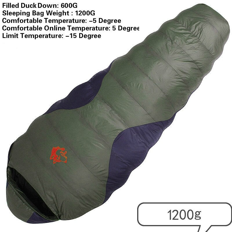 Warm Sleeping Bag with Duck Down Filling - Blue Force Sports