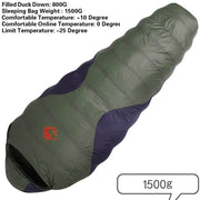 Warm Sleeping Bag with Duck Down Filling - Blue Force Sports