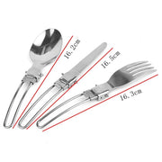 Foldable Ultralight Stainless Steel Cutlery for Car Camping - Blue Force Sports