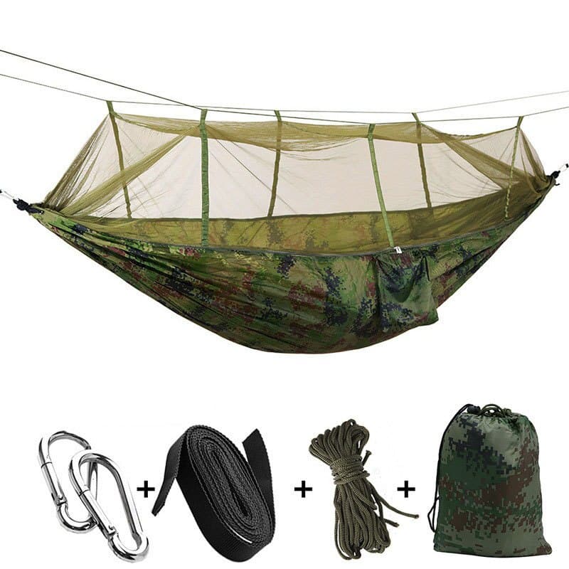 Mosquito Net Added Camping Hammock - Blue Force Sports