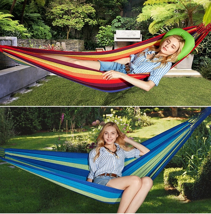 Double Wide Thick Canvas Hammock - Blue Force Sports