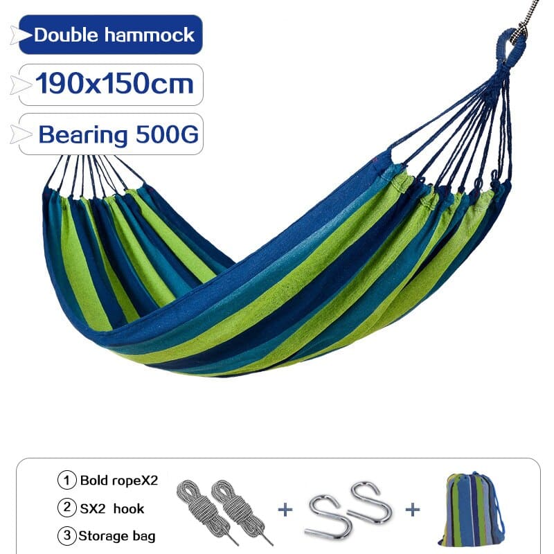 Double Wide Thick Canvas Hammock - Blue Force Sports