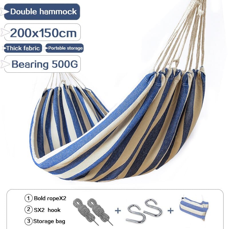 Double Wide Thick Canvas Hammock - Blue Force Sports