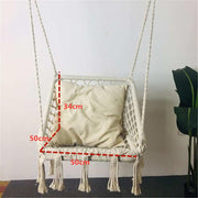 Romantic Cotton Hanging Chair for Garden - Blue Force Sports