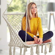 Romantic Cotton Hanging Chair for Garden - Blue Force Sports