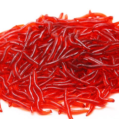 Mini Soft Scented Red Worm Lures Set - Blue Force Sports