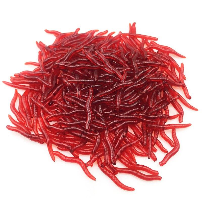 Mini Soft Scented Red Worm Lures Set - Blue Force Sports