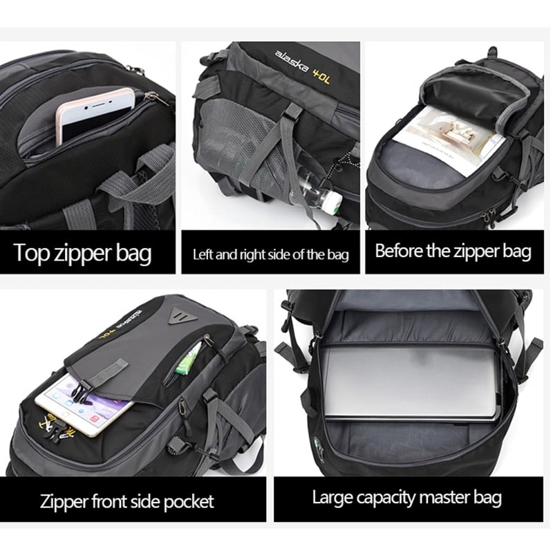Waterproof Camping Backpack with USB Port - Blue Force Sports