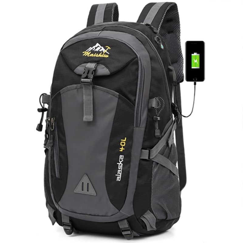 Waterproof Camping Backpack with USB Port - Blue Force Sports