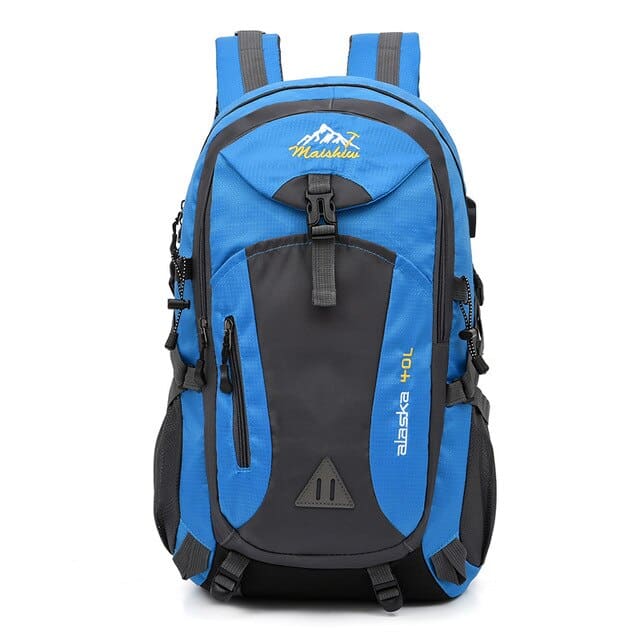 Waterproof Camping Backpack with USB Port - Blue Force Sports