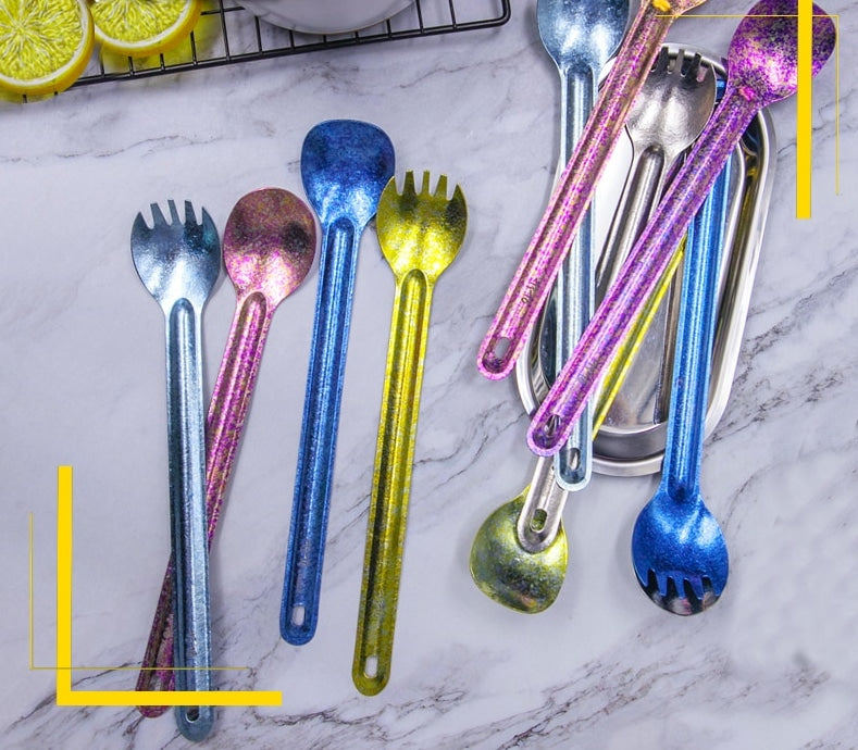 Travel Titanium Long Spork - Blue Force Sports