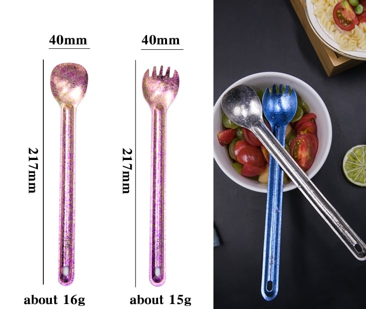 Travel Titanium Long Spork - Blue Force Sports