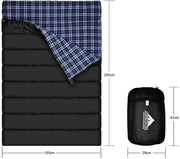 Plaid Lining Double Sleeping Bag - Blue Force Sports