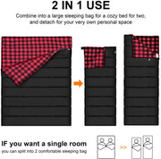 Plaid Lining Double Sleeping Bag - Blue Force Sports