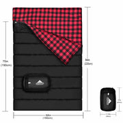 Plaid Lining Double Sleeping Bag - Blue Force Sports