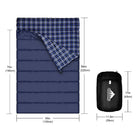 Plaid Lining Double Sleeping Bag - Blue Force Sports