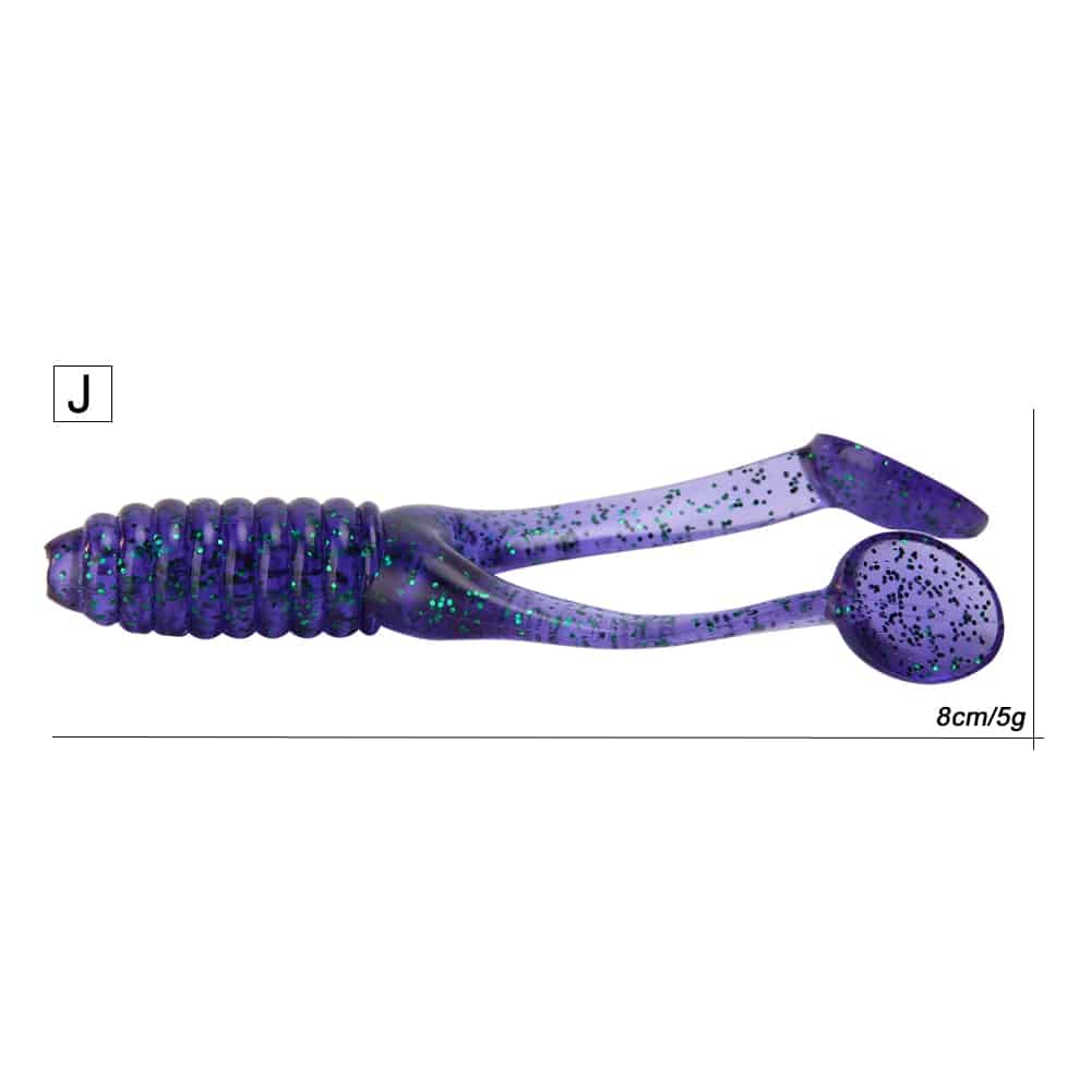 Double Tail Soft Worm Fishing Lures Set - Blue Force Sports